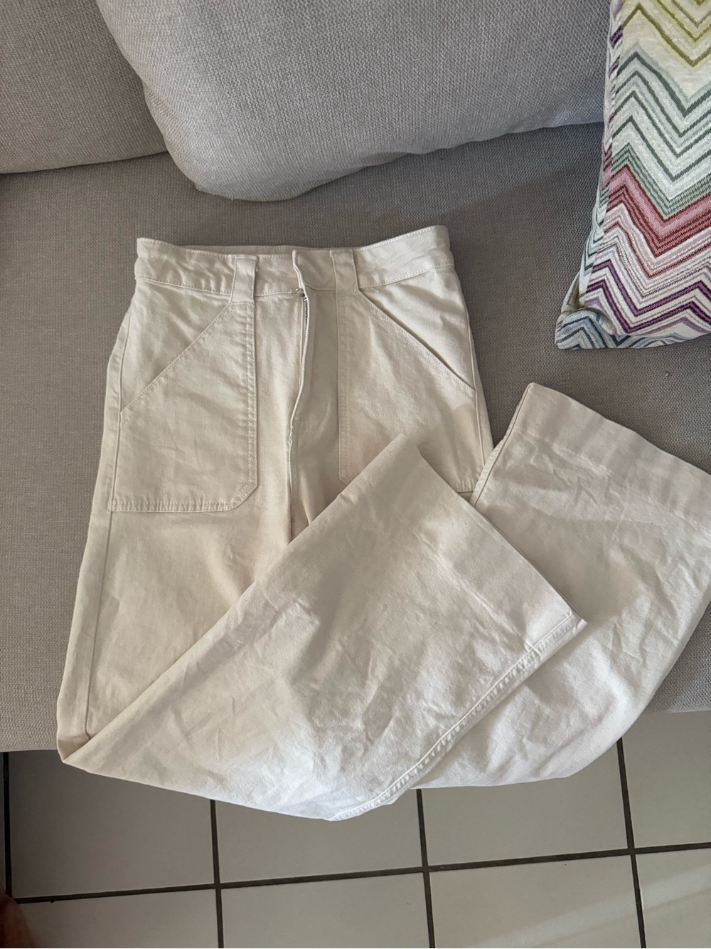 Zara Cream wide-Leg jeans